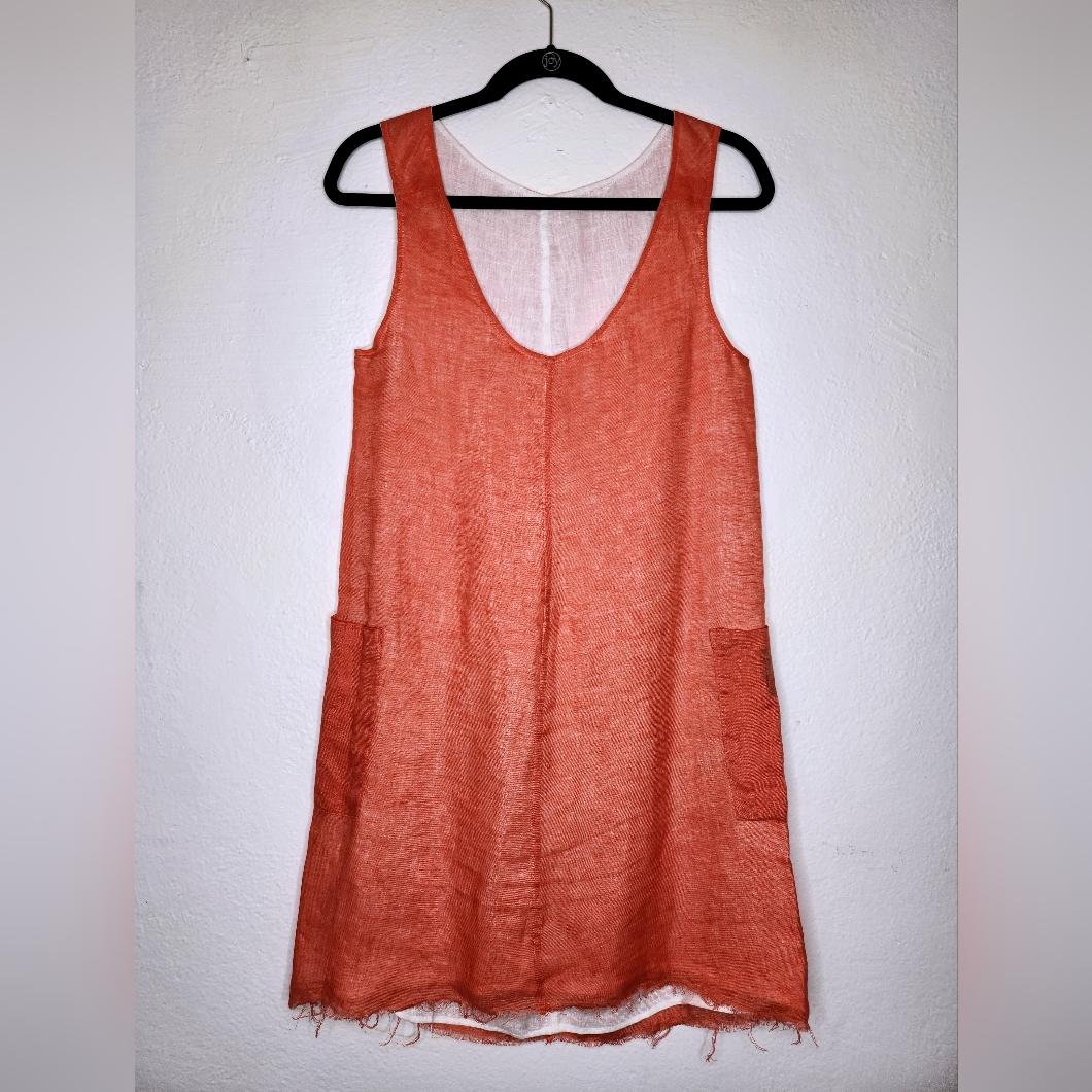 Harputs Own San Francisco Silk Cashmere Linen Blend Reversible Dress Tunic Sz 1